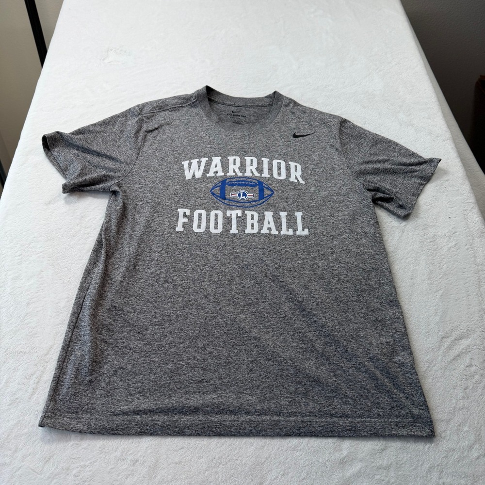 Nike Warrior Football Shirt Mens Large Gray Good Dri-FIT DV7299-091 Tee